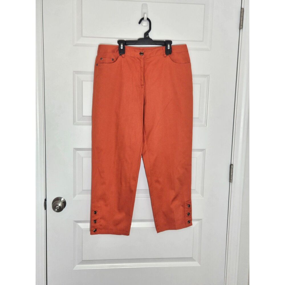 Hearts of Palm Tangerine Cotton Cropped Capri Pant Sz 10